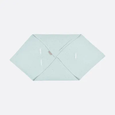 Produktbild von KraftKids Babydecke für Babyschale Sommer Musselin goldene Punkte auf Grün 100 cm x 100 cm