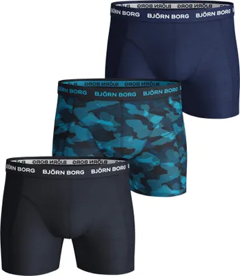 Produktbild von Bjorn Borg boxershorts Essential (3-pack), heren boxers normale lengte, blauw Total Eclipse