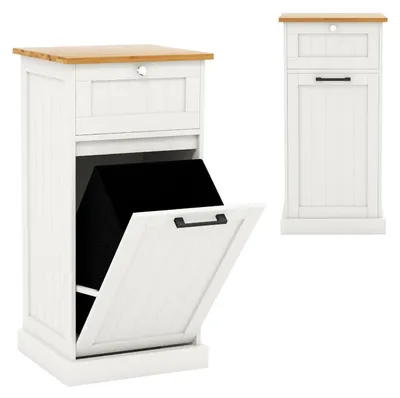 Produktbild von Badezimmerschrank mit Wäschekorb und Schublade 40 x 37 x 82 cm Weiß