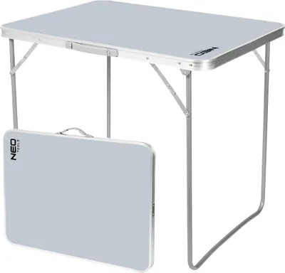 Produktbild von NEO TOOLS Hochleistungsblock Klapptisch Silber, Klappbarer Campingtisch tragbare für Outdoor 80 x 60 x 70 cm Präfekt für Camping Picknick