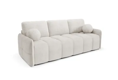Produktbild von Schlafsofa 3-Sitzer Emilie creme mit Schlaffunktion Bettkasten 212 cm Couch Stoff Abriamo Modern