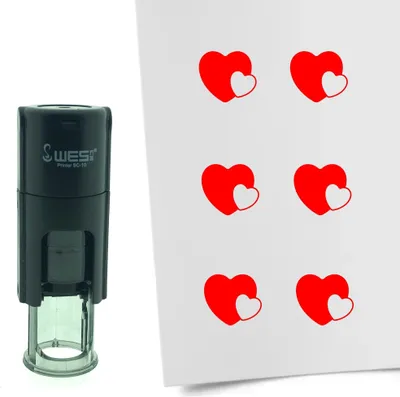 Produktbild von CombiCraft Selbstfärbender Stempel 'Verschlugende Herzen' in der Farbe Rot, Ø10mm