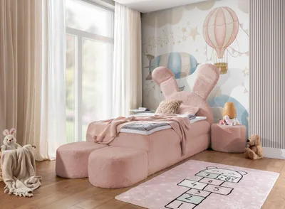 Obrázek produktu pro Designová dětská postel 100x200 INELA - růžová + topper