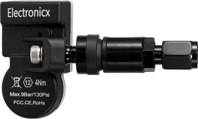 Obrázok produktu pre 1x Snímač tlaku v pneumatikách TPMS s kovovým ventilom, čierny, pre Renault Captur 2013–2019