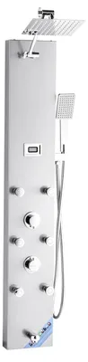 Produktbild von VEVOR Duschpaneel-Turmsystem mit Regenwasserfall-Duschkopf, (124 cm) Duschsäule