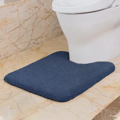 Produktbild von Antislip-Toiletmat 50 x 60 cm, marineblauw, microvezel