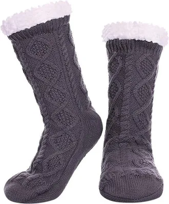 Produktbild von Winterdamenantislipsokken aus weichem Schafwollmaterial.