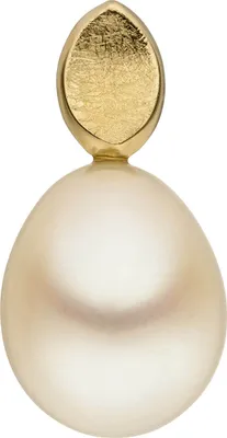 Produktbild von Anhänger mit Süßwasser Perle 8,5-9mm creme-weiß 585 Gold Gelbgold eismatt