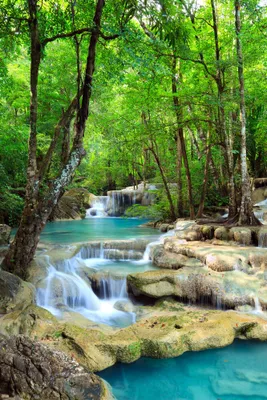Produktbild von Wasserfälle Poster Blue Water Kanchanaburi Nationalpark Thailand