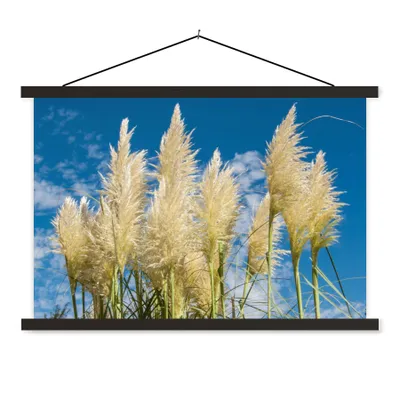 Produktbild von MuchoWow® Textilposter Pampasgras - Pflanze - Natur 90x60 cm mit schwarzem Rahmen - Aufhängungssatz