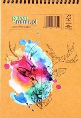 Produktbild von Skizzenbuch Jeleń, 14x25 cm, spiralgebunden, recycelter Einband, 96 Seiten, cremefarben