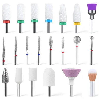 Produktbild von Nagelfräser Aufsätze 21 Stück Professionelle Bits Keramik Diamant für Maniküre