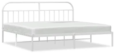 Productafbeelding van vidaXL Bedframe met hoofdeinde, metaal, wit, 193x203 cm