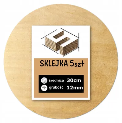 Zdjęcie produktu dla 5x Krążki ze sklejki brzozowej Ø 300 mm, 12 mm - laser, CNC, grawerowanie, modelarstwo i DIY