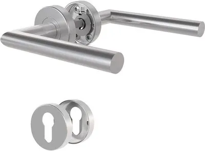 Image de Poignée de porte intérieure élégante, style moderne, argentée, 1 pièce
