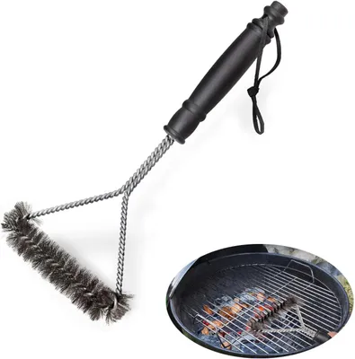 Obrázek produktu pro Čisticí kartáč na gril, 30 cm, mosaz a nerezová ocel, ohebná hlavice, určený k čištění grilů