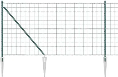 Immagine prodotto di vidaXL Recinzione con paletti verde 1,2 x 25 m in acciaio