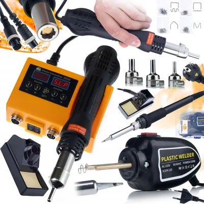 Produktbild von Rosfix 2-in-1 Lötstation (Heißluft und 900M) Rosfix Orange Husky OH660 Elektrische S-Serie + Rosfix Strong Cosmico RSC100W Kunststoffhefter + 400 Klammern