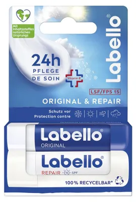 Produktbild von Labello Original + Repair 24h-Feuchtigkeits-Lippenbalsam