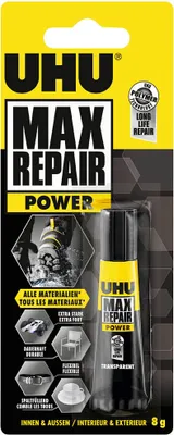 Produktbild von UHU Universal-Klebstoff MAX REPAIR POWER 8 g Tube transparent