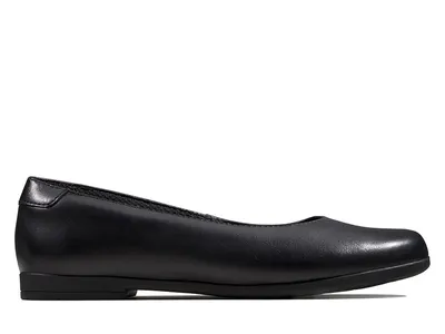 Zdjęcie produktu dla Czarne skórzane baleriny dziecięce CLARKS Scala Glide 22