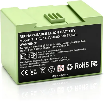 Productafbeelding van 4000mAh 14,4V vervangende accu voor iRobot Roomba i7 i7+ i3 i3+ i4 i4+ e5 e6, hoogwaardige lithium-ion accu compatibel met 7150 7550 3150 3550 5150