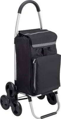 Produktbild von Meister Einkaufstrolley Schwarz mit Kühlfach und Treppensteiger-Funktion