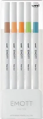 Produktbild von Uni-Ball EMOTT No.6, 5 Stück(e), Beige, Blau, Hellgrün, Orange, Gemischte Farben