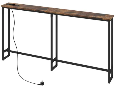 Produktbild von HOMCOM Konsolentisch, Flurtisch mit Integrierte Ladestation, Stahlbeine