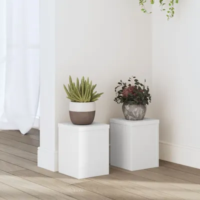 Produktbild von Möbel Pflanzenständer 2 Stk. Weiß 15x15x20 cm Holzwerkstoff - Beete &27456