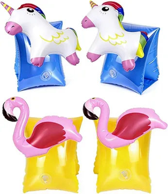 Productafbeelding van Zwemvleugels 2 paar, 3-6 jaar, eenhoorn en flamingo, opblaasbaar, voor zwembad