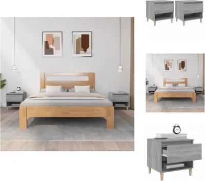 Immagine prodotto di vidaXL Comodini 2 pz. Grigio Sonoma 50x46x50 cm Materiale a base di legno - Comodini