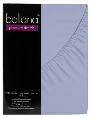 Produktbild von Bellana premiumstretch - Edel-Elastic-Jersey Spannbetttuch 90-120 x 200-220 cm hellblau 165g/m², 95% gekämmte Mako Baumwolle, 5% Elasthan