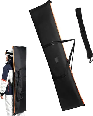 Zdjęcie produktu dla Torba na snowboard - Torba na narty - Pojemnik na sprzęt zimowy - Wodoodporna powłoka zewnętrzna - 167x41 cm - Czarna