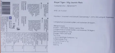 Produktbild von Royal Tiger Jasminreis 1kg