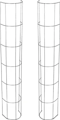 Produktbild von Rankgitter für Fallrohre 120cm - 2 Stück - halbrundes Gitter aus Stahl