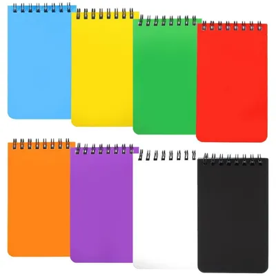 Obrázok produktu pre Mini zápisníky A7, 8 kusov, farebné, s linkami, 7,6 x 12,6 cm