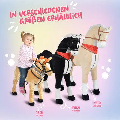 Produktbild von Pink Papaya Stehpferd Amadeus, 125 cm großes Spielpferd zum Reiten für Kinder