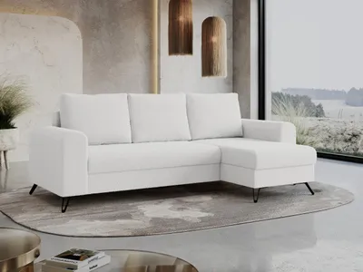 Produktbild von Wohnzimmersofa mit Schlaffunktion und Bettkasten - HUGO-Non - Weiß