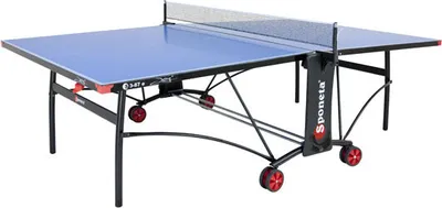 Produktbild von Sponeta S 3-87 e Outdoor-Tischtennisplatte, 5mm, blau, mit Netz, 209.7010/L