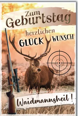 Produktbild von Geburtstag Glückwunschkarte mit Briefumschlag Waidmannsheil! Jagd