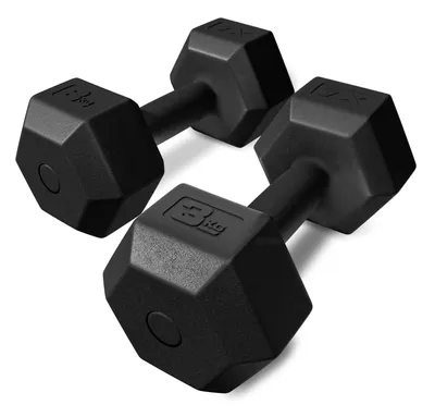 Produktbild von TREX SPORT Kurzhanteln Hanteln Set 2x3kg TX-003CD | Kunststoff Hexagon Dumbbell für Krafttraining | sechseckige Anti-Roll Form, ergonomischer Griff