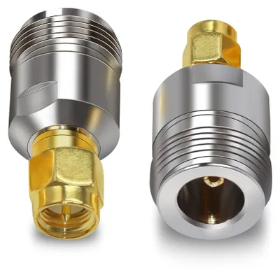 Koaxialadapter SMA-Stecker auf N-Buchse, 2 Stück, 50 Ohm