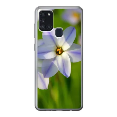 Produktbild von MuchoWow® Handyhülle Schutzhülle Hülle für Samsung Galaxy A21s Blumen - Garten - Lila Silikon Softcase Handy Hülle - Hartschale