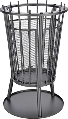 Produktbild von Feuerkorb aus Metall mit Funkenschutz für Garten & Terrasse, Höhe 61cm, Durchmesser 40cm