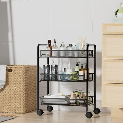 Productafbeelding van Multifunctionele opbergwagen - 3 lagen - ideaal voor elke ruimte - 1 stuk