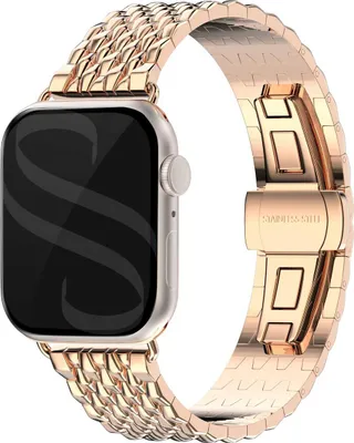 Productafbeelding van Selencia Stalen draak band voor de Apple Watch | 38/40/41/42 mm - Rosé Goud