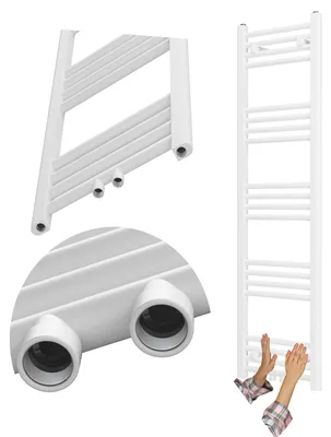 Immagine prodotto di Granitan - Termoarredo bagno - Scaldasalviette 140x40 cm - Radiatore bianco - 468 W - RAVEN
