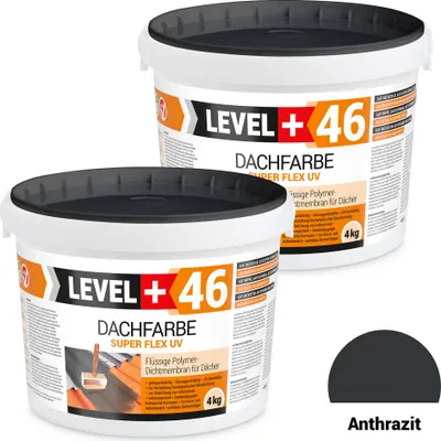 Produktbild von Dachfarbe elastische Sockelfarbe Dachlack UV-beständig Super Flex 8Kg Anthrazit LEVEL+ RM46