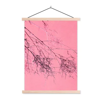 Produktbild von MuchoWow® Textilposter Blumen - Zweige - Sommer 40x53 cm mit holzfarbenen Rahmen - Schlafzimmer